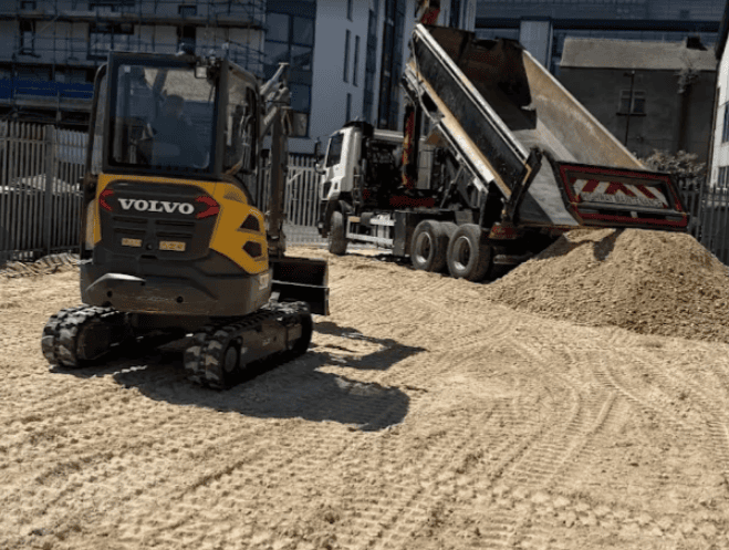 MOT Type 1 crushed stone aggregate delivered for groundwork in Sheffield