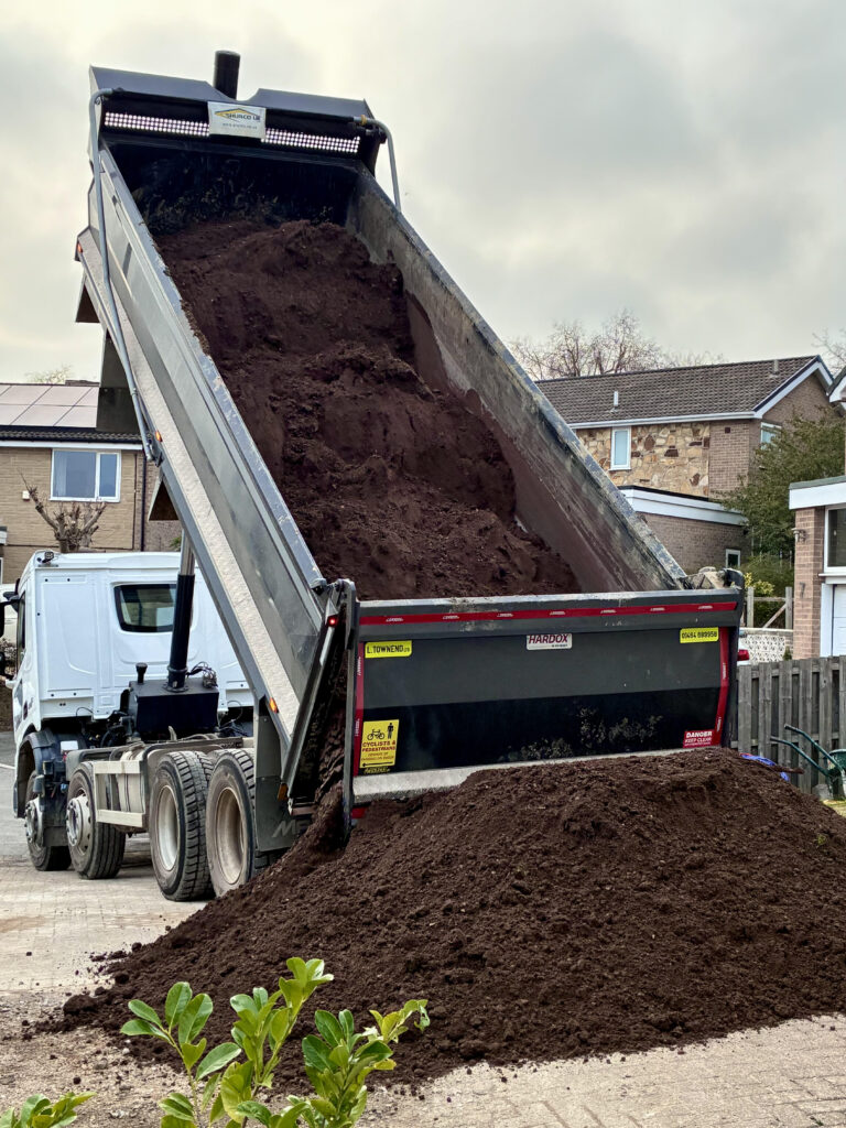20 ton top soil delivery in Sheffield on one of our tippers